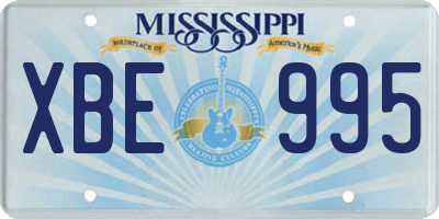 MS license plate XBE995