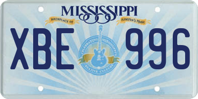 MS license plate XBE996