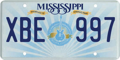 MS license plate XBE997