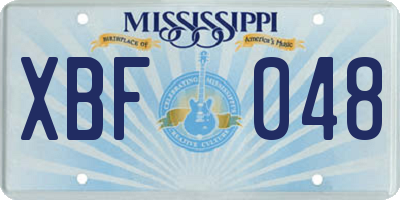 MS license plate XBF048