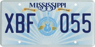 MS license plate XBF055