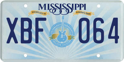 MS license plate XBF064
