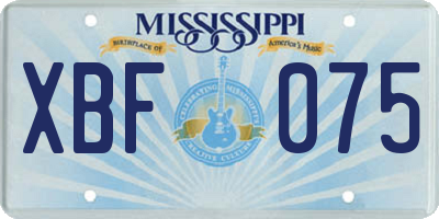 MS license plate XBF075