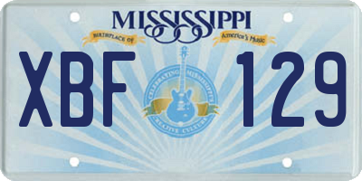 MS license plate XBF129