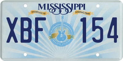 MS license plate XBF154