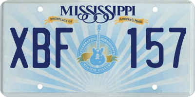 MS license plate XBF157