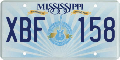 MS license plate XBF158
