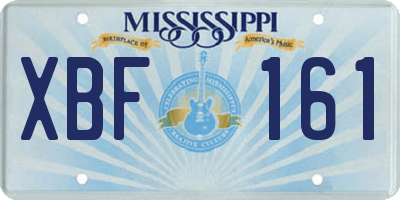 MS license plate XBF161