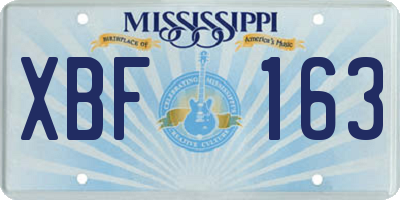 MS license plate XBF163