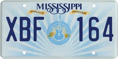 MS license plate XBF164