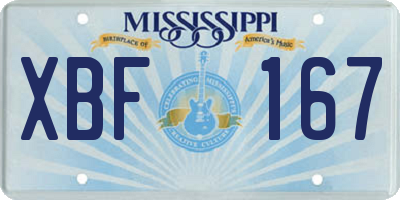 MS license plate XBF167