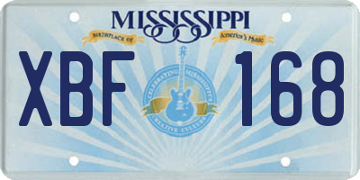 MS license plate XBF168