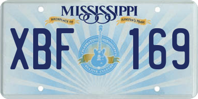 MS license plate XBF169