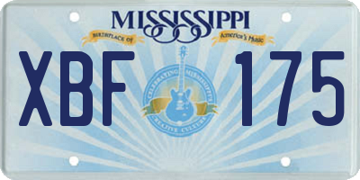 MS license plate XBF175
