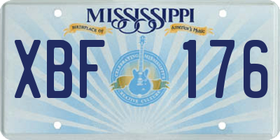 MS license plate XBF176