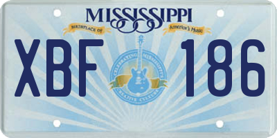 MS license plate XBF186