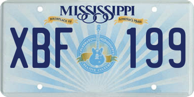 MS license plate XBF199