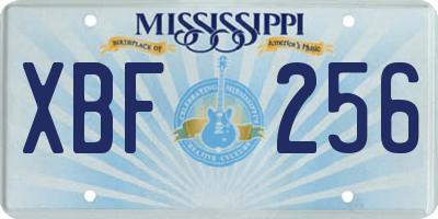 MS license plate XBF256