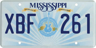 MS license plate XBF261