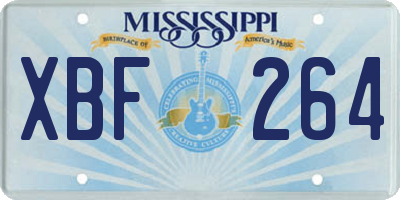 MS license plate XBF264