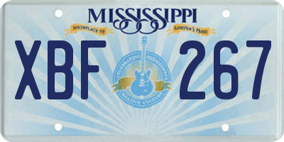 MS license plate XBF267