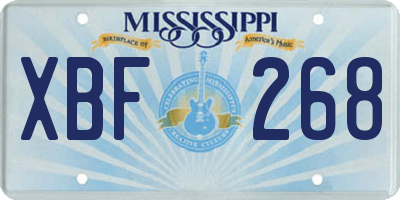 MS license plate XBF268