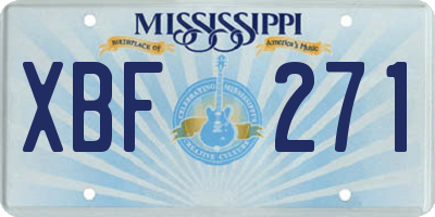 MS license plate XBF271