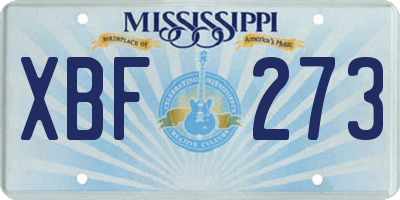 MS license plate XBF273