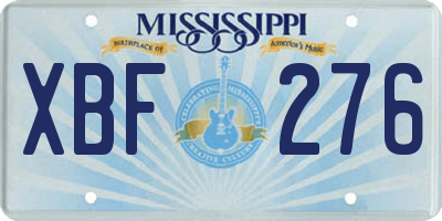 MS license plate XBF276