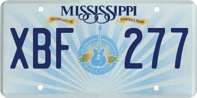 MS license plate XBF277