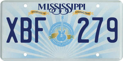 MS license plate XBF279