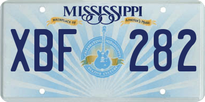 MS license plate XBF282