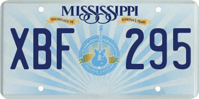 MS license plate XBF295