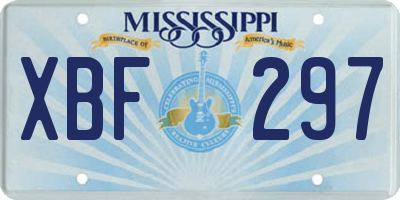MS license plate XBF297