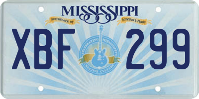 MS license plate XBF299