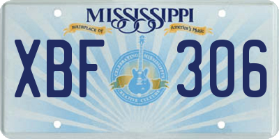 MS license plate XBF306
