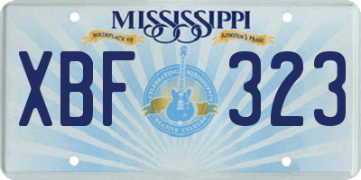 MS license plate XBF323
