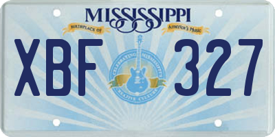 MS license plate XBF327