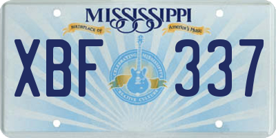 MS license plate XBF337