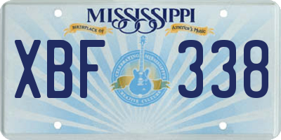 MS license plate XBF338