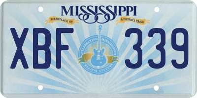 MS license plate XBF339