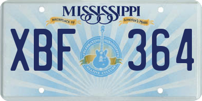 MS license plate XBF364