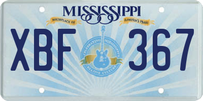MS license plate XBF367