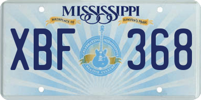 MS license plate XBF368