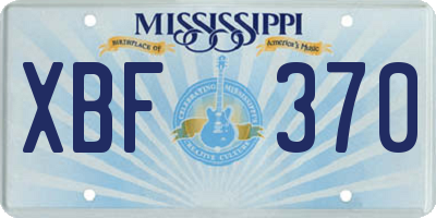 MS license plate XBF370
