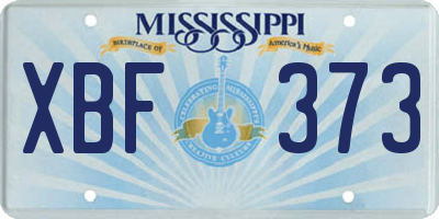 MS license plate XBF373