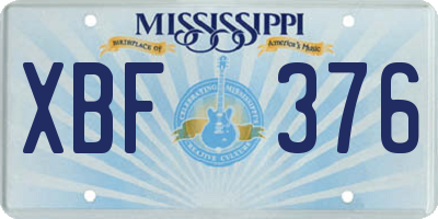 MS license plate XBF376