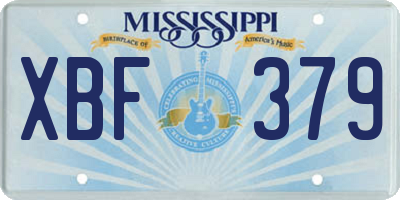 MS license plate XBF379