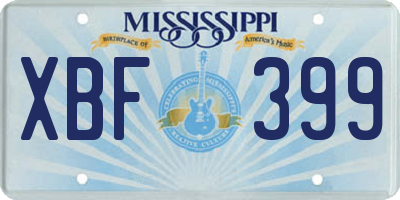 MS license plate XBF399