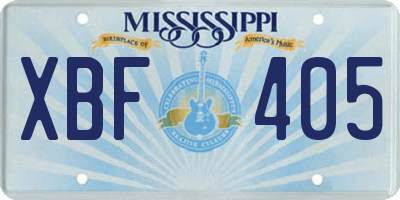 MS license plate XBF405